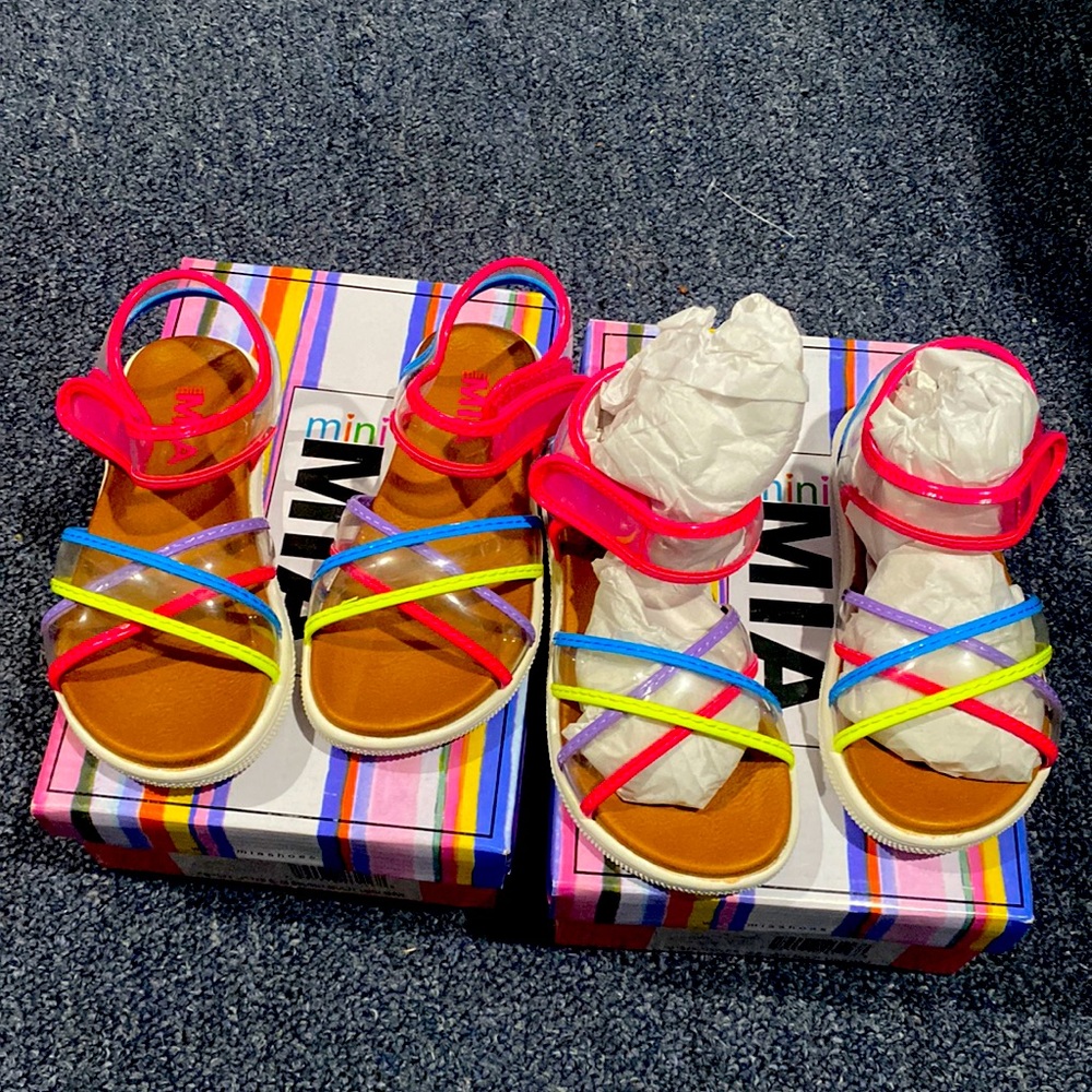 Mini Mia sandals never worn 2 pair for $30 1 pair for $15